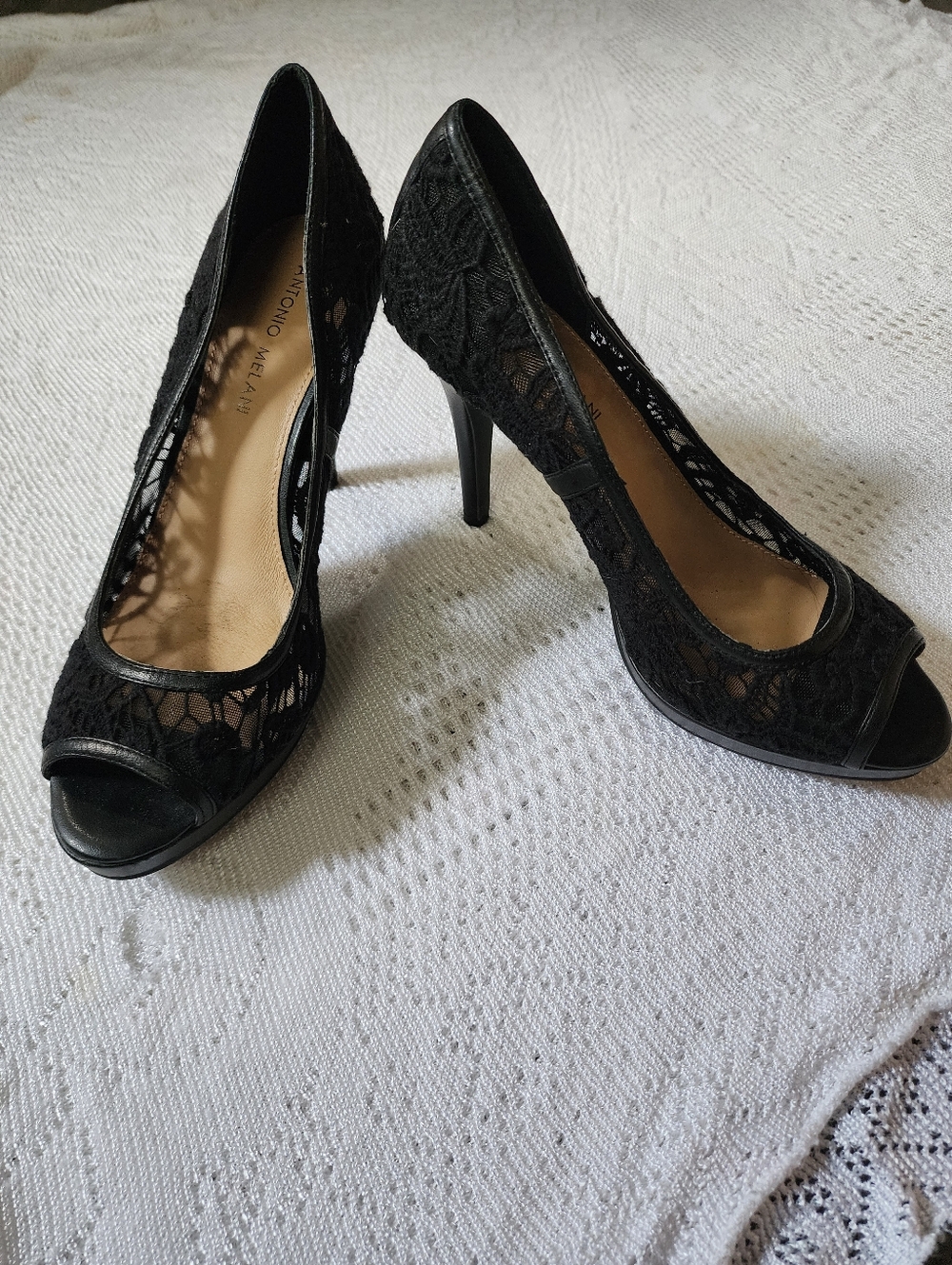 Antonio Melani Black Lace Stilettos